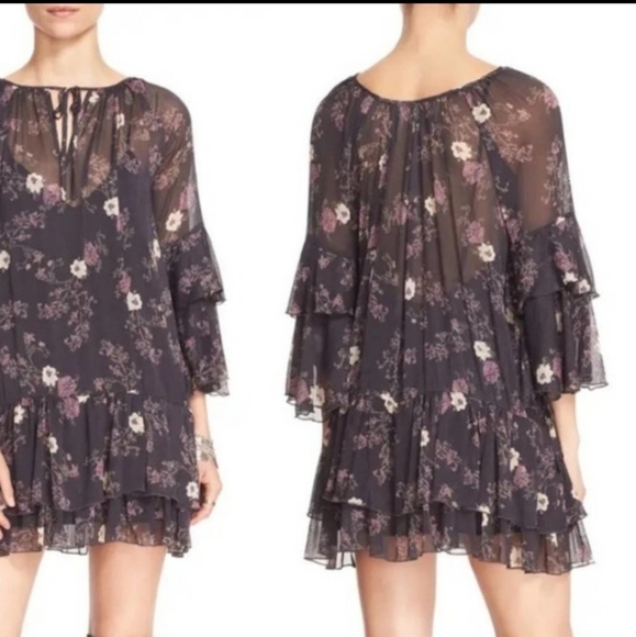 Free People Sheer Floral Dress - Picture 13 of 13